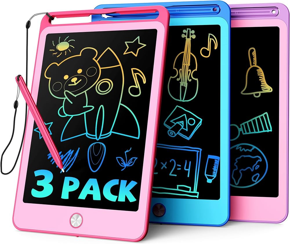 TEKFUN 3 Pack LCD Writing Tablet for Kids, 8.5 Inch Blue+Pink+Purple Doodle Board Drawing Board R... | Amazon (US)