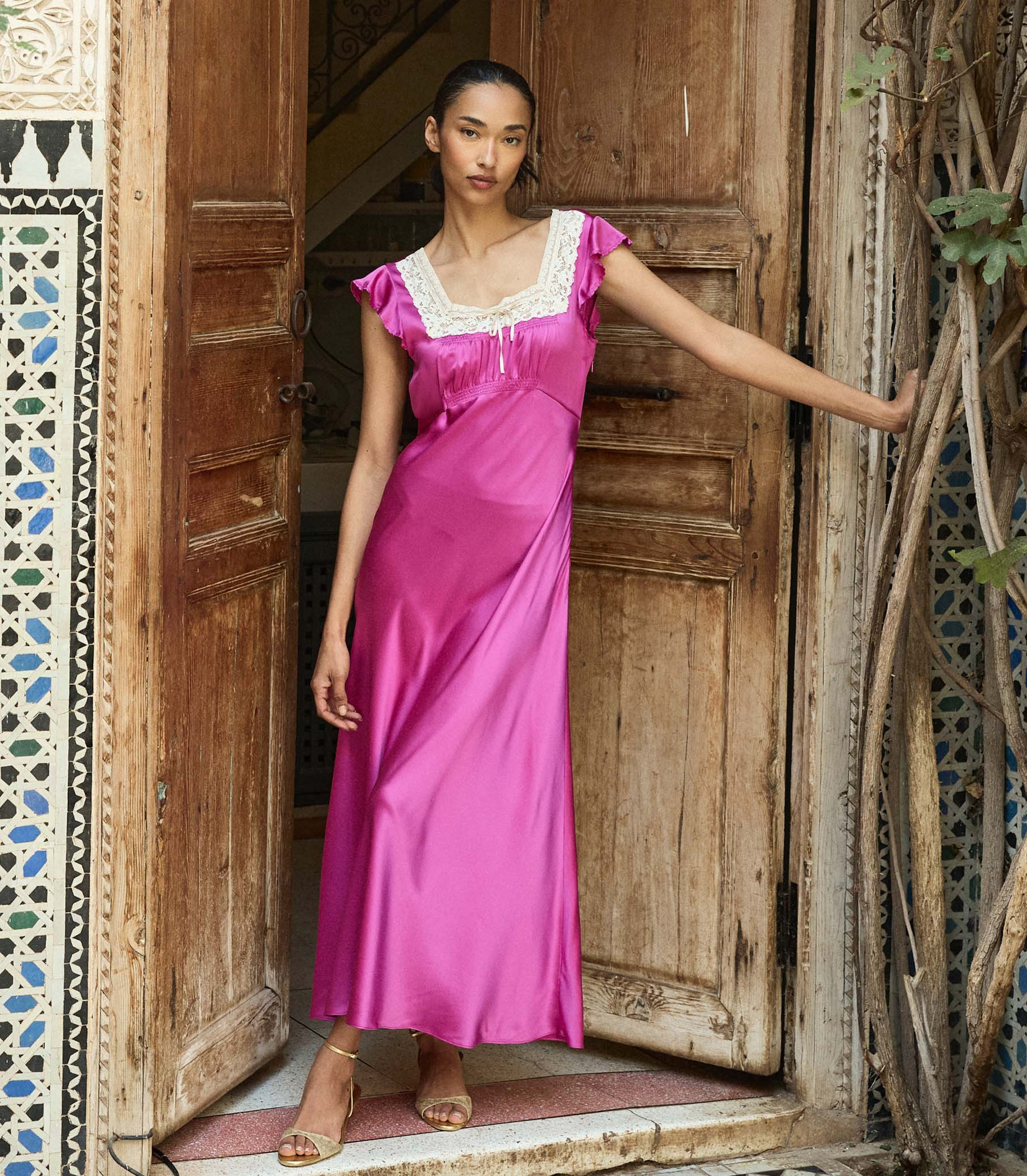 Corina Dress - Magenta | DÔEN | DOEN
