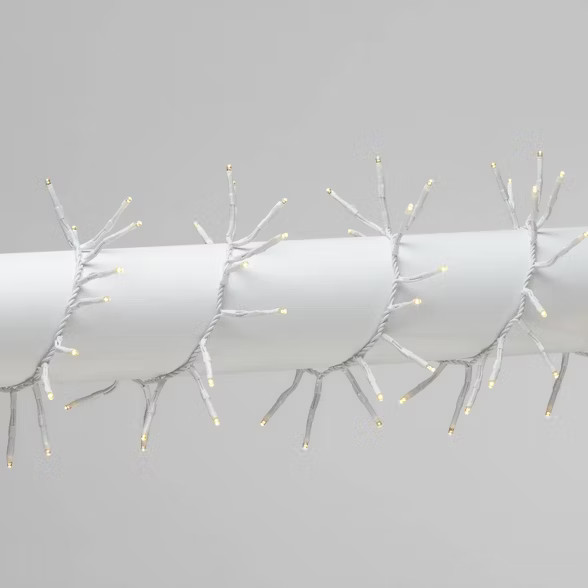 Christmas Garland String Lights 300ct LED 8 Function Warm White with White Wire - Wondershop™ | Target