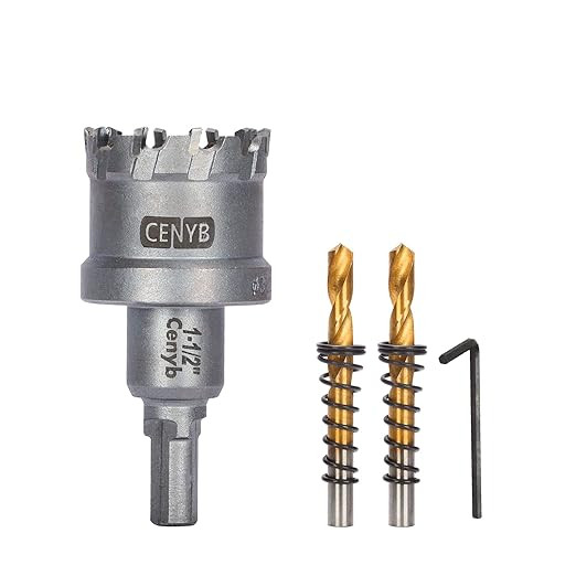 1-1/2" (38mm) Tungsten Carbide Tipped Hole Saw with 2Pcs Titanium-Plated Pilot Drill Bits for Met... | Amazon (US)