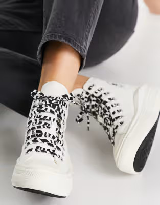 Converse Chuck Taylor All Star Move Hi Archive Print sneakers in egret | ASOS (Global)