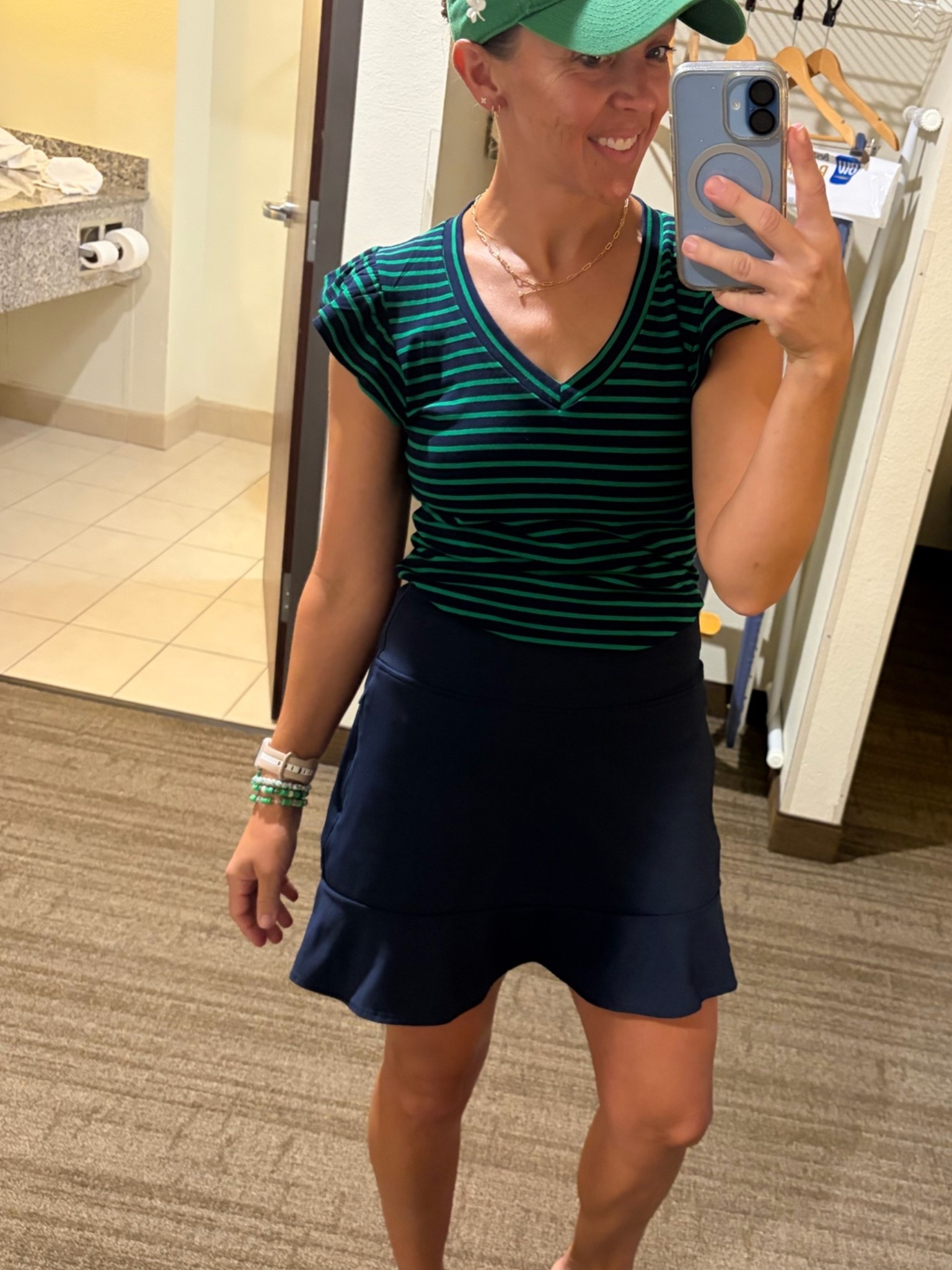 I’m loving this top and the price is awesome! I’ve worn it for golf, and causal to work with jeans - it isn’t made of an “active” material so it’s more versatile. My skirt is a great dupe ! 



#LTKActive #LTKU #LTKOver40 #athleisure #golfskirt #pickleball #stripedtop #fluttersleeve #golfoutfit #amazon #under20 @Quince  #necklacestack #huggieearrings