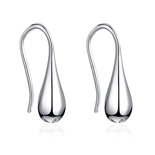 Teardrop Earrings for Women 925 Sterling Silver Small Hoop Drop Earrings Pull Through Dangle Earrings Jewelry Christmas Gifts for Mom Sister | Amazon (US)