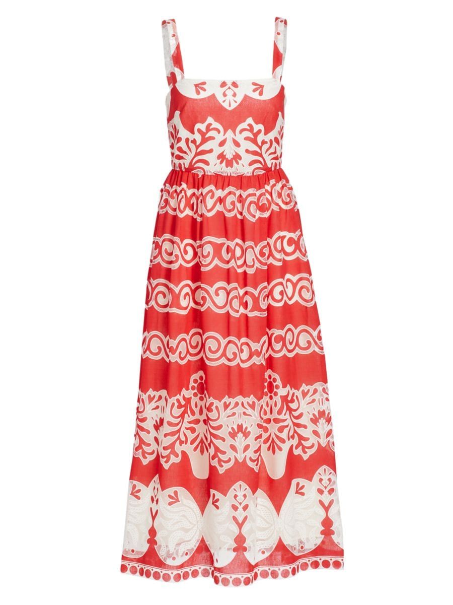 Ninet Lace-Embroidered Midi-Dress | Saks Fifth Avenue