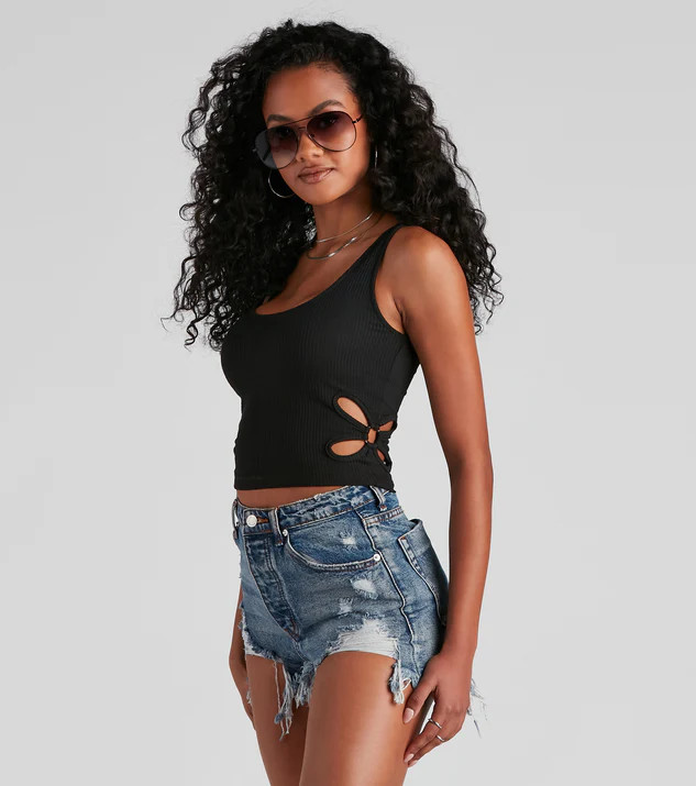 Stylish To Pieces Cutout Tank Top | Windsor Stores