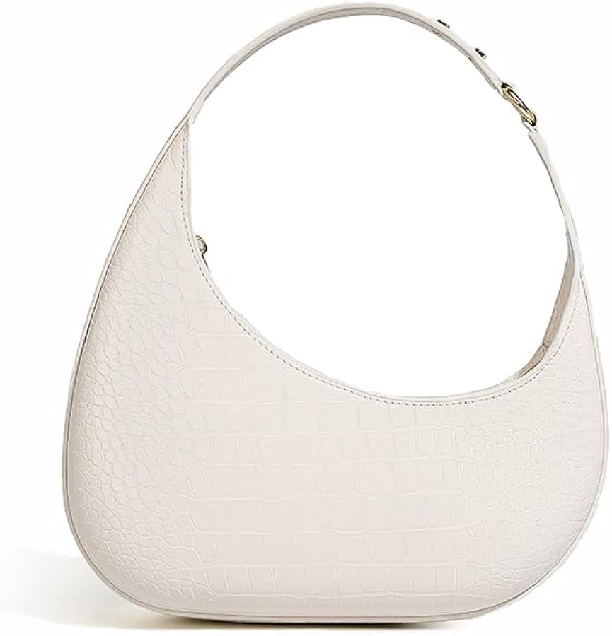 Moon Bags For Women, Faux Crocodile Pattern Leather Crescent Bag, Small Trendy Shoulder Bag Women... | Amazon (US)