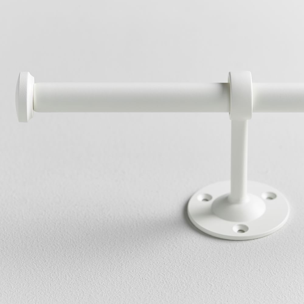 Classic Steel Curtain Rod, .75, 48&amp;quot;-88&amp;quot; Single, White, WE Kids | West Elm (US)