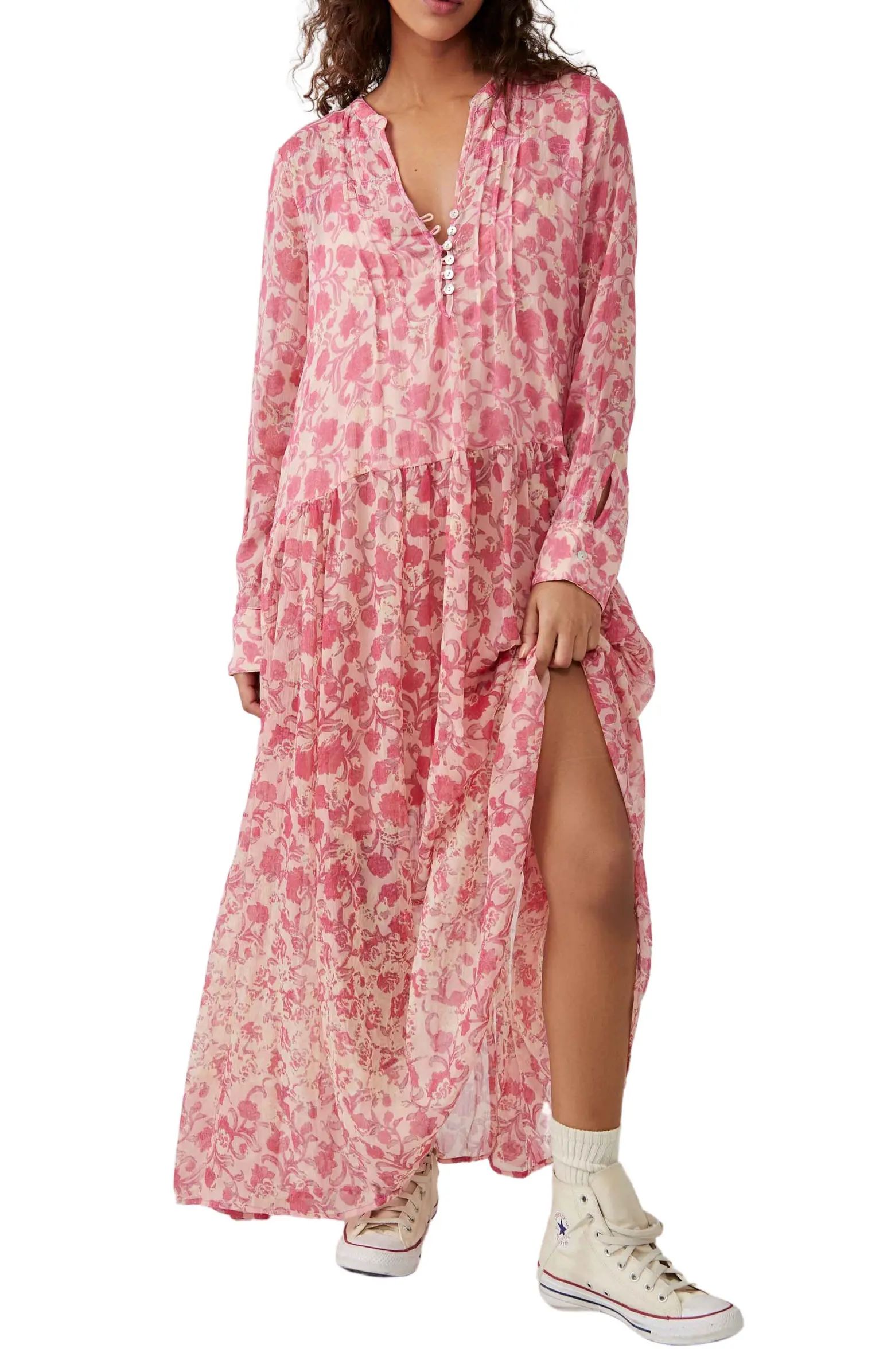 See It Through Floral Long Sleeve Maxi Dress | Nordstrom