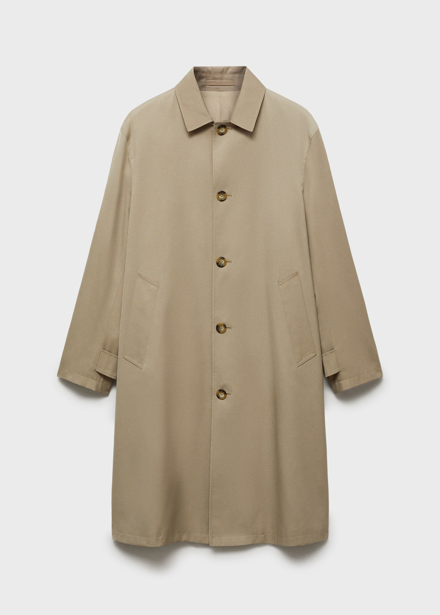 Relaxed-fit water-repellent trench coat - Men | MANGO United Kingdom | MANGO (UK)
