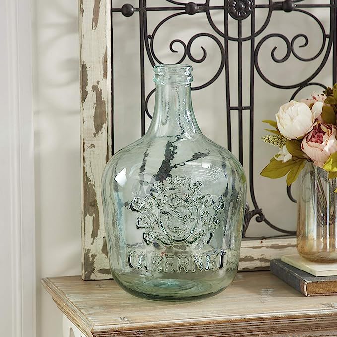 Deco 79 Coastal Glass Solid Vase, 12" x 12" x 17", Clear | Amazon (US)