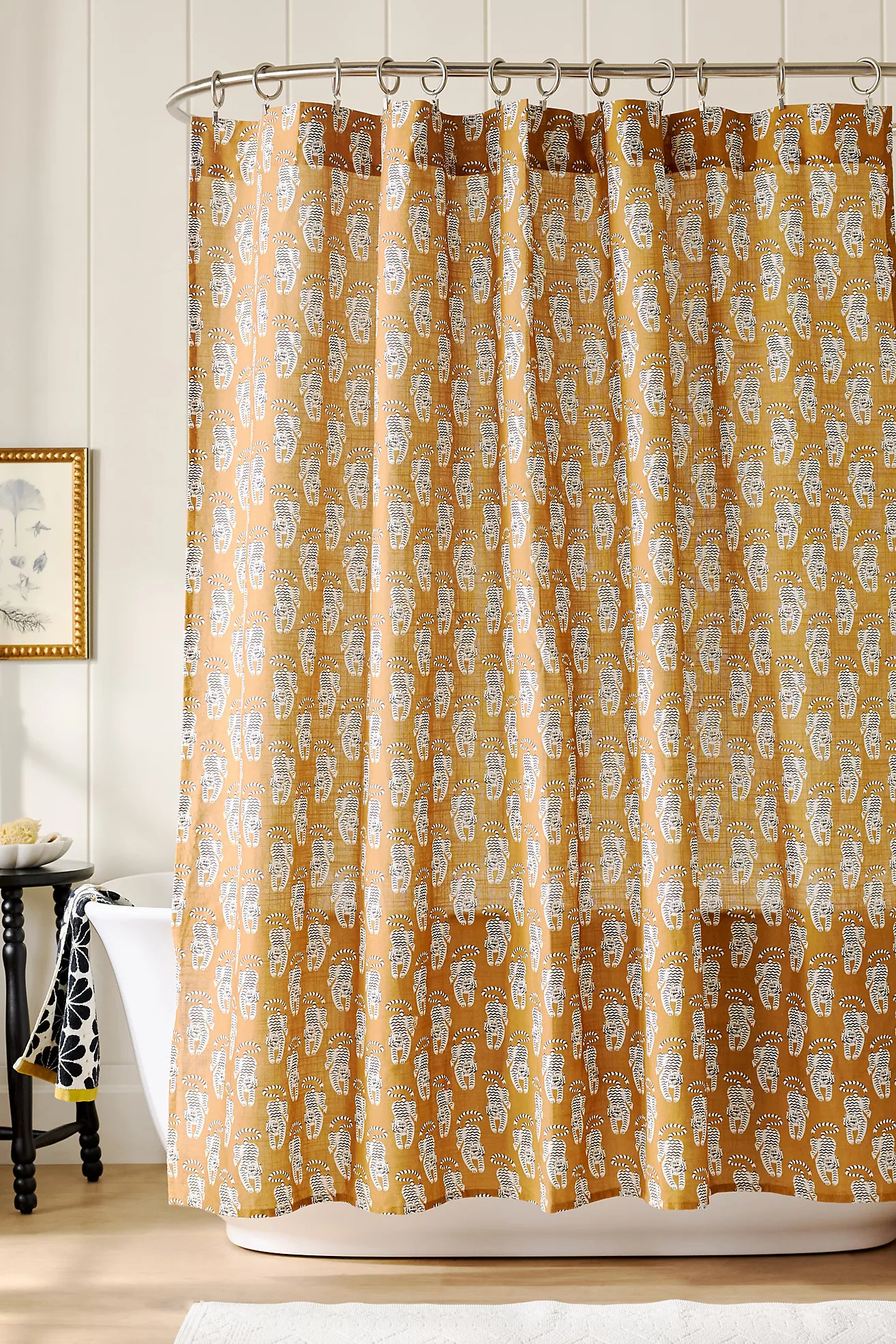 The Printed Cotton Slub Shower Curtain Collection | Anthropologie (US)