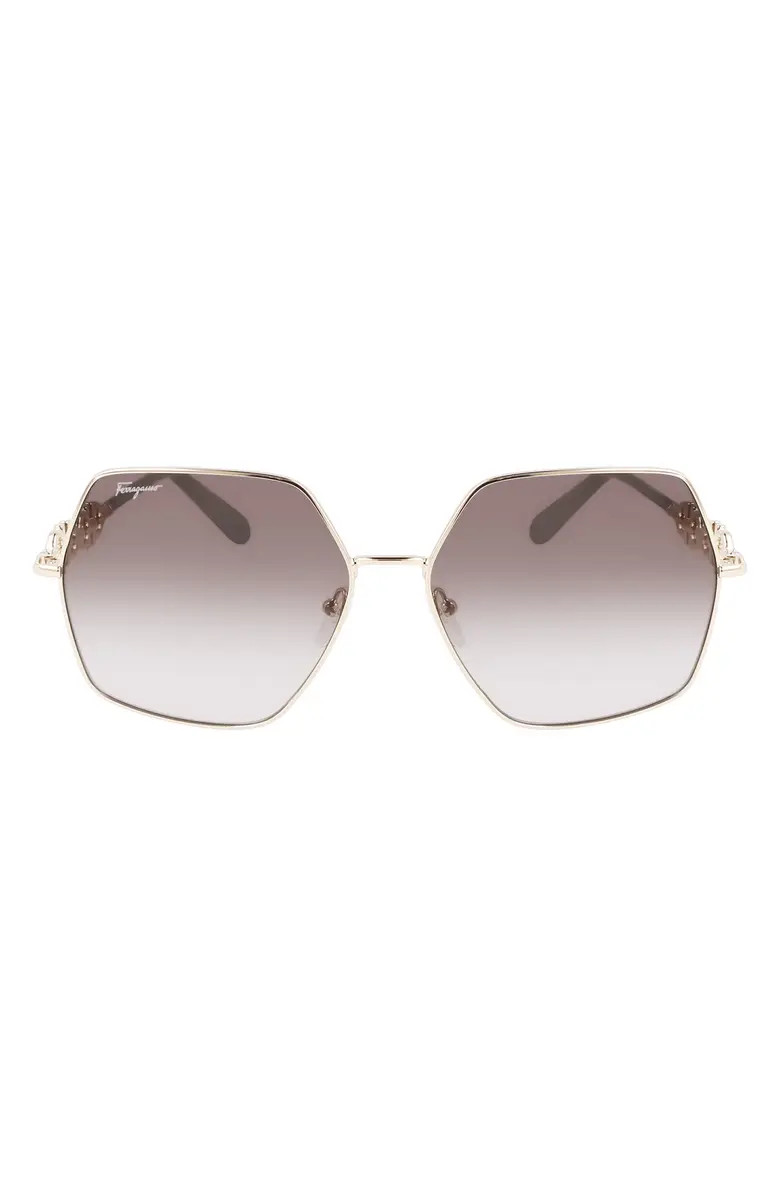 Gancini 61mm Gradient Rectangular Sunglasses | Nordstrom Rack