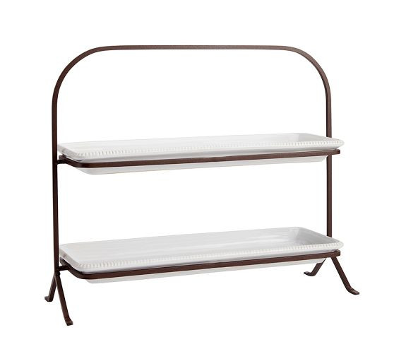 Gabriella Stoneware Tiered Platter Stand | Pottery Barn (US)