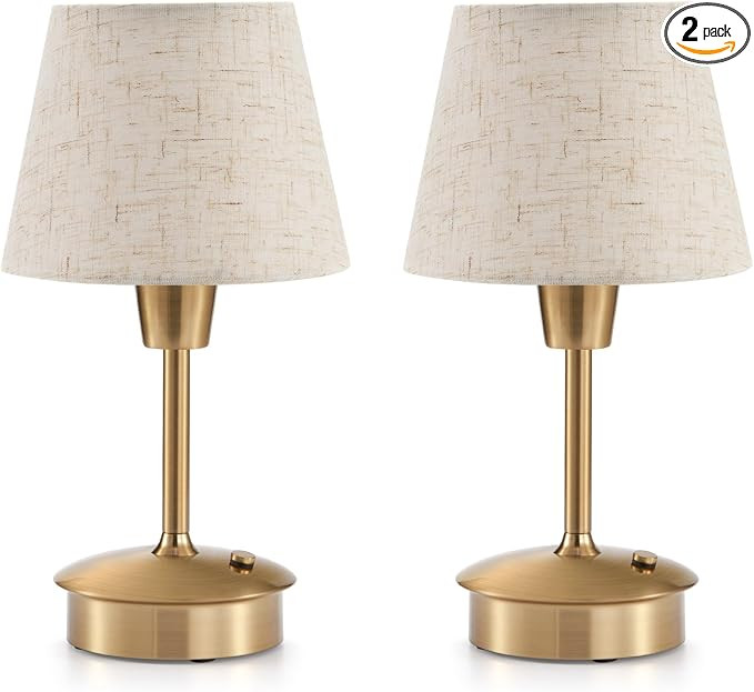 2 Pack Small Cordless Table Lamp for Restaurant Dinner Table, 5200mAh Battery Operated Lamps, Rec... | Amazon (US)