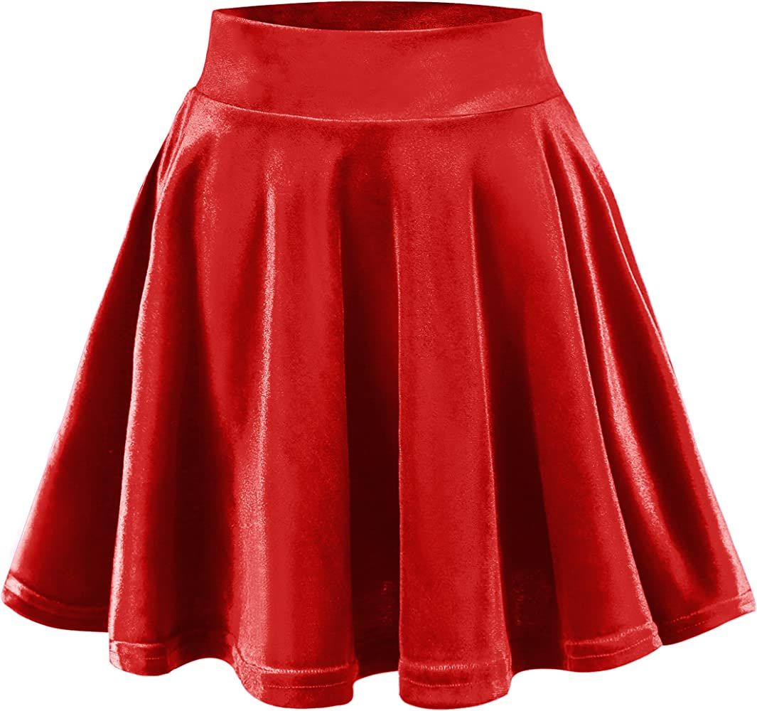 Urban CoCo Women's Vintage Velvet Stretchy Mini Flared Skater Skirt | Amazon (US)