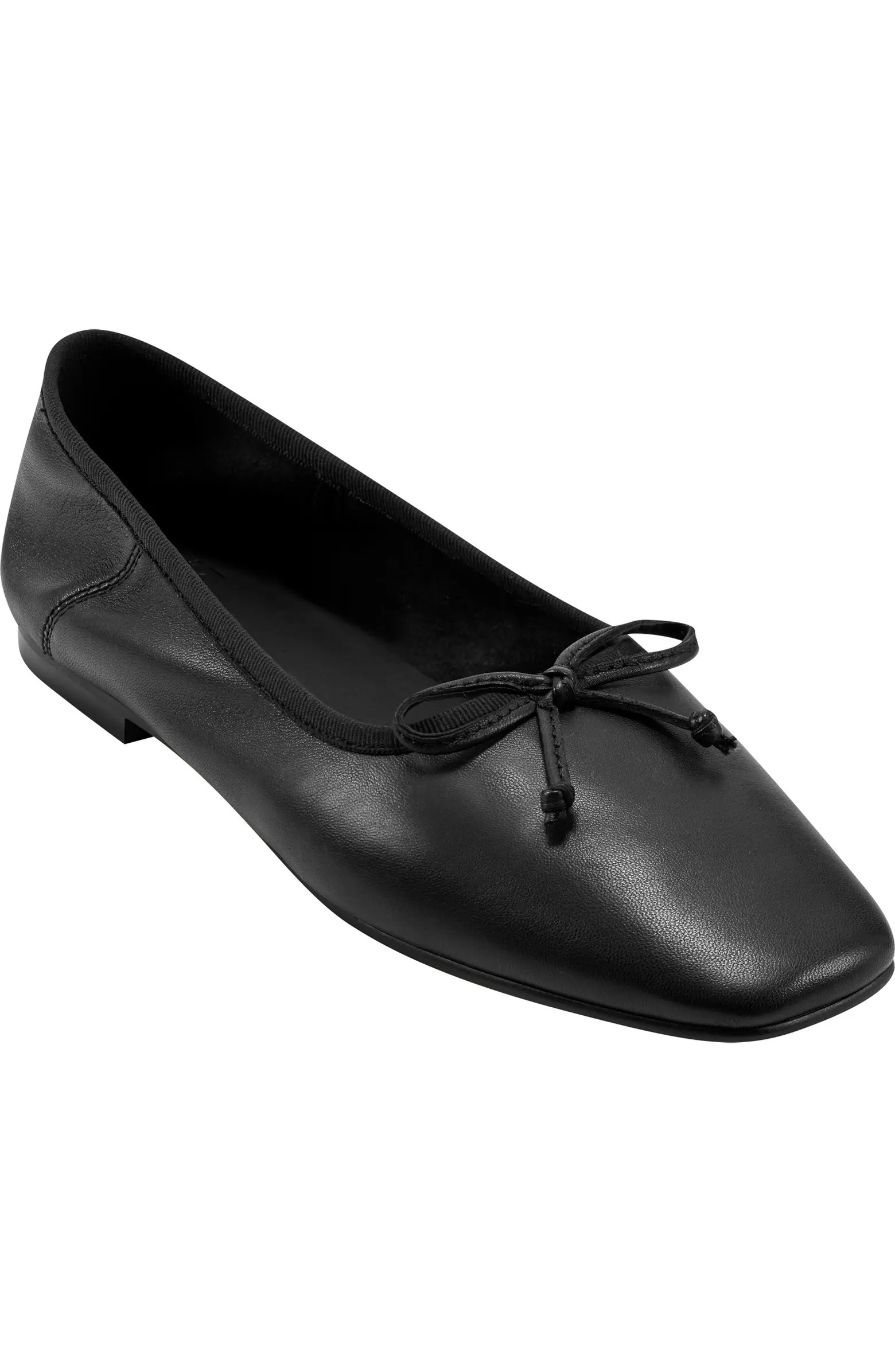 PURE Donna Karan Delaney Square Toe Ballet Flat (Women) | Nordstrom | Nordstrom