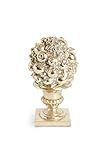 K&K Interiors 16953A 13.5 Inch Antique Gold Resin Fruit Ball Topiary on Pedestal | Amazon (US)
