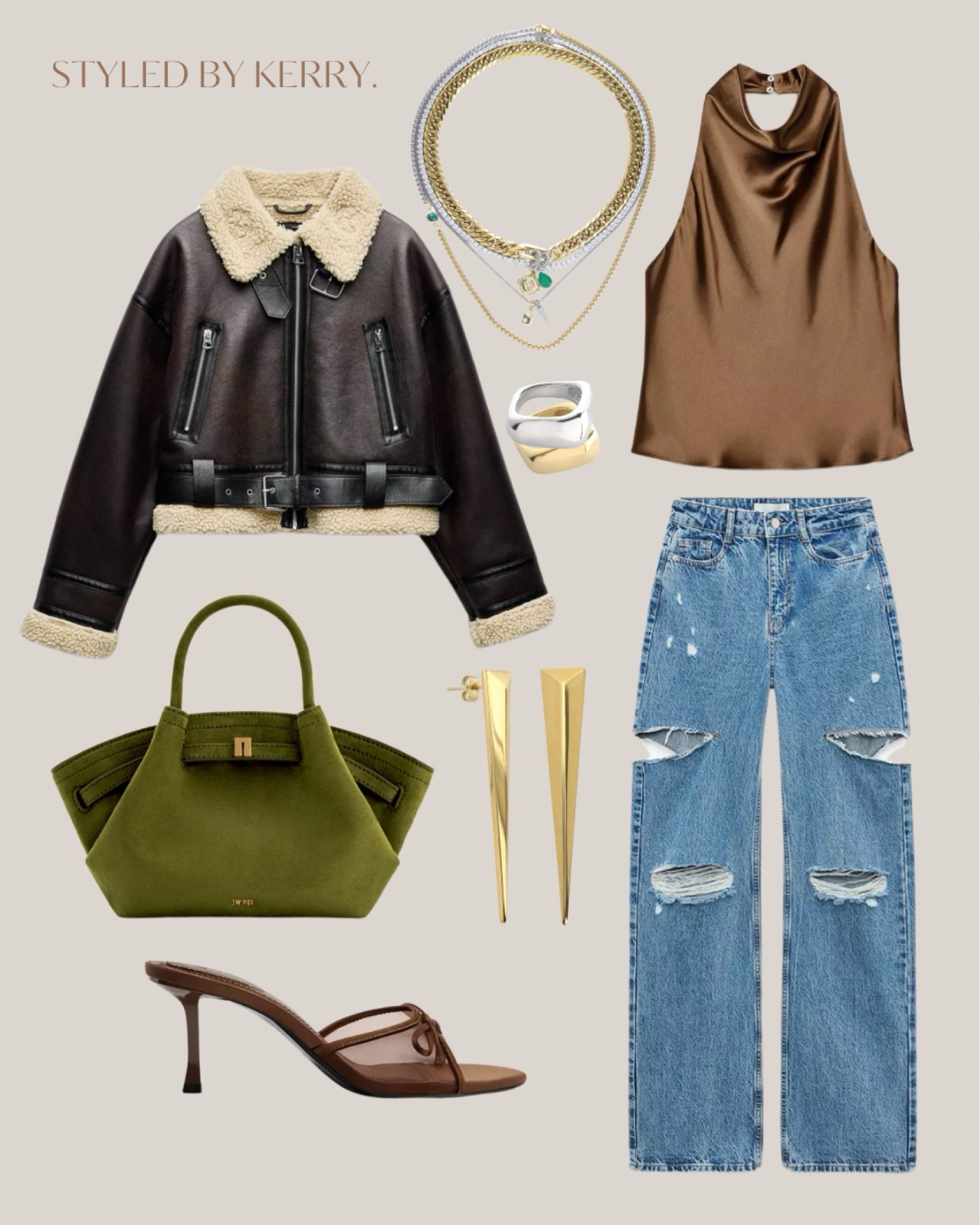 Effortlessly chic ✨ This look is perfect for a stylish day out—mixing edgy and classy with a cozy shearling jacket, sleek accessories, and statement denim. Tap to shop the pieces! #LTKfashion #StyledByKerry #FallStyle



#LTKStyleTip