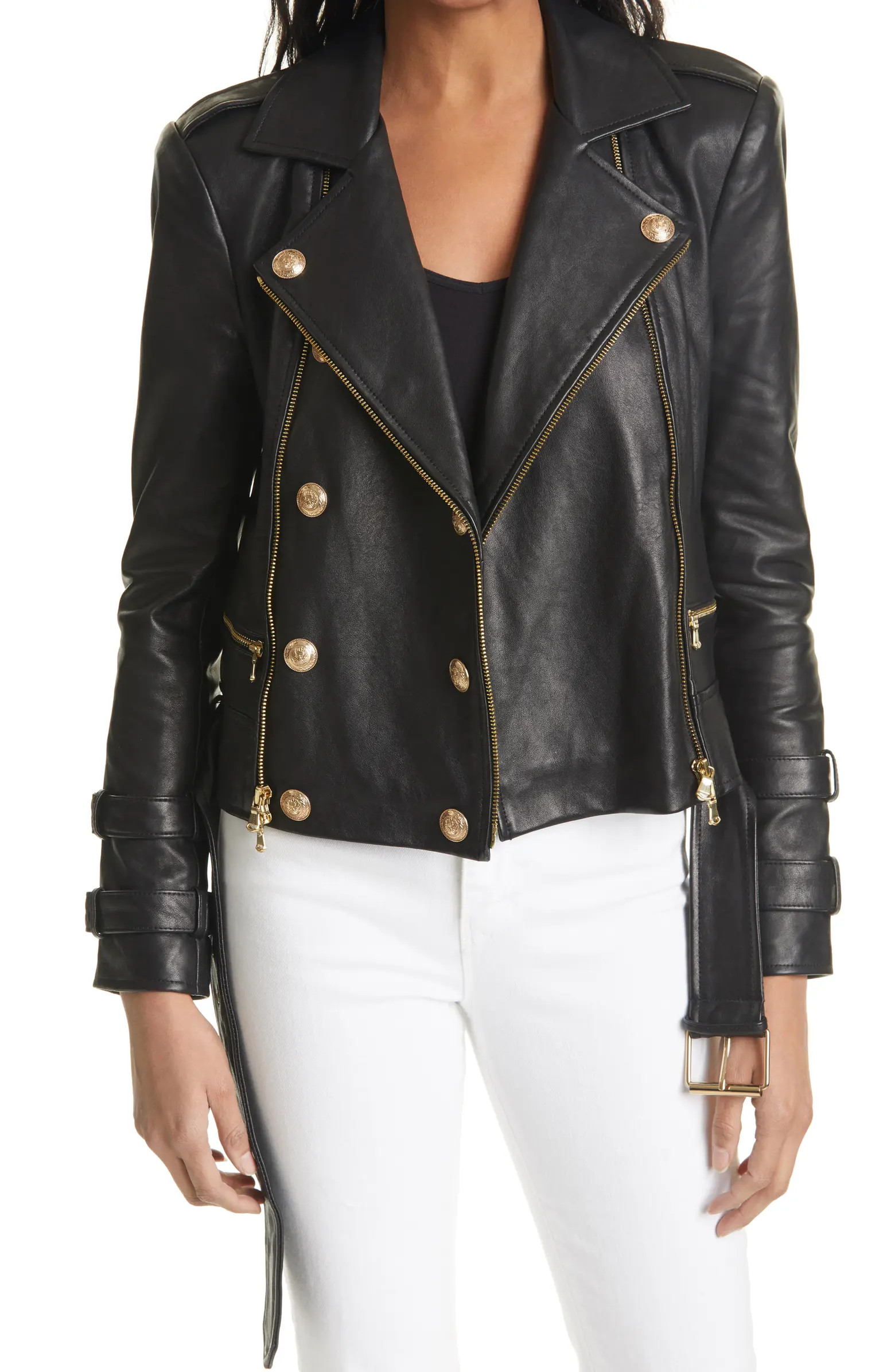 Billie Belted Leather Moto Jacket | Nordstrom