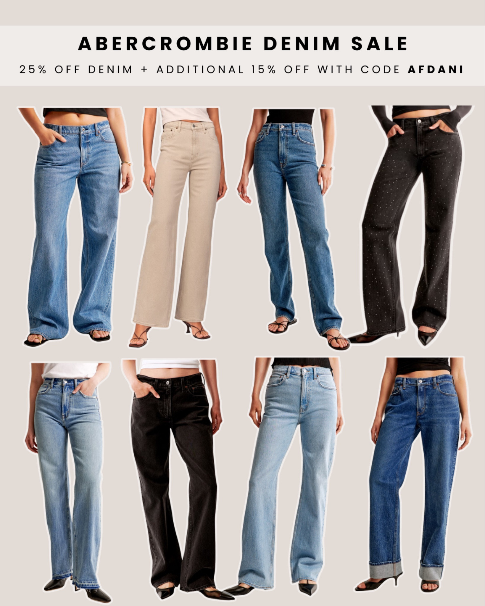 Abercrombie denim sale! 25% off 👖 + additional 15% off with code AFDANI 💕

#LTKBacktoSchool #LTKSaleAlert #LTKFindsUnder100