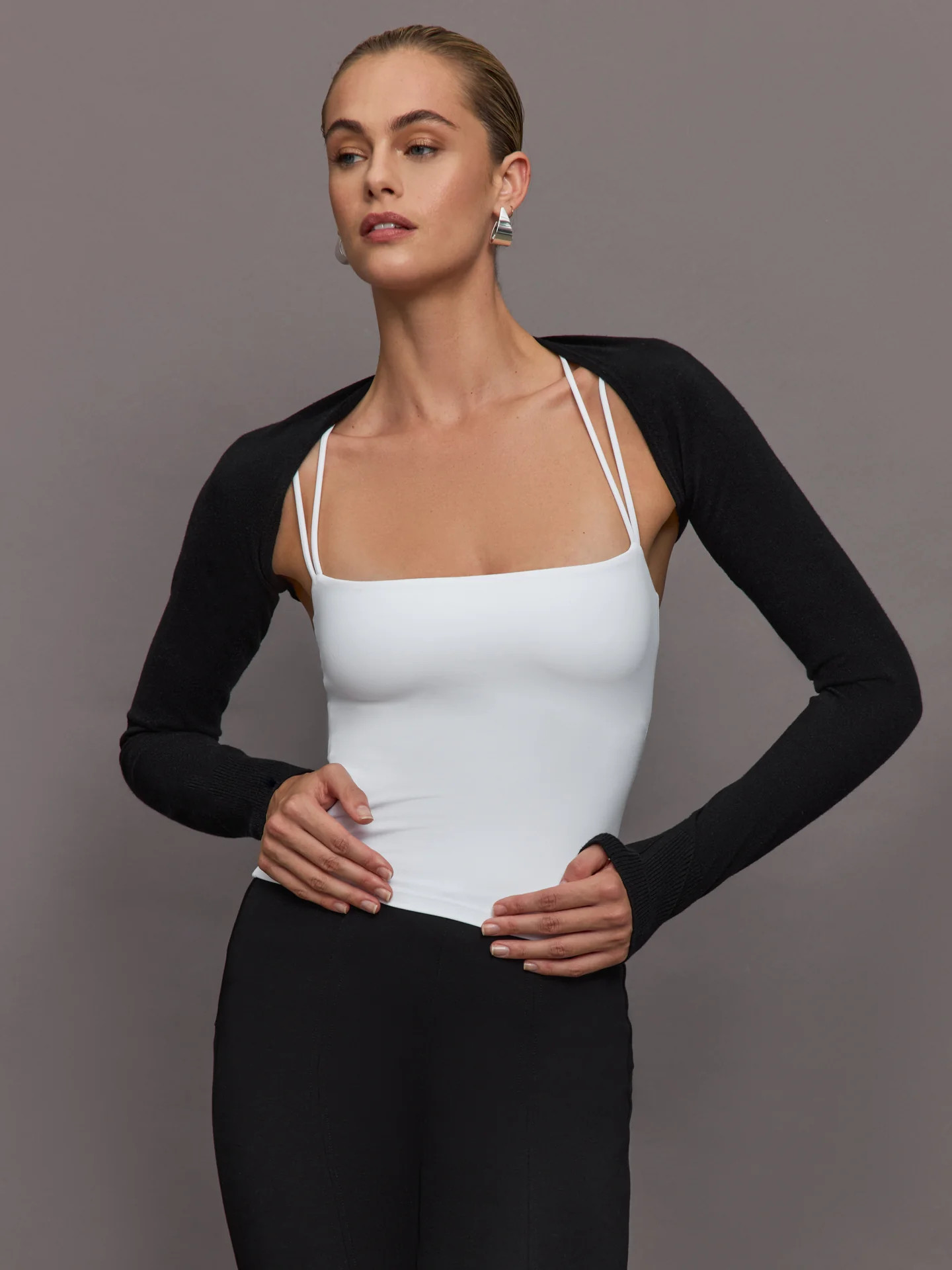 Carbon38 Sweater Shrug - Black - Size L | Carbon38