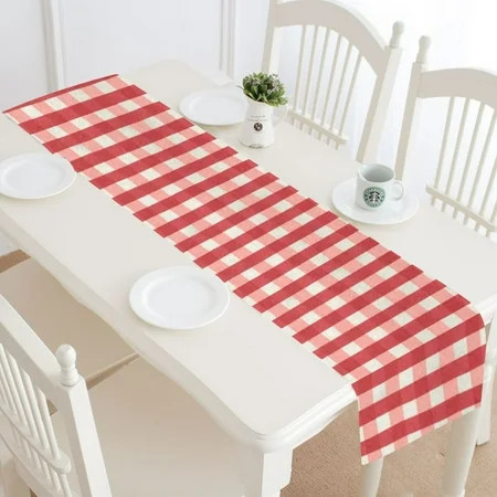 MKHERT Red White Checkered Plaid Elegant Gingham Check Table Runner Home Decor for Kitchen Dining We | Walmart (US)