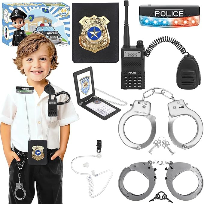 Police Toys, Police Pretend Play Toys for Dress Up, Role Play Set with Police Accessories, Handcu... | Amazon (US)