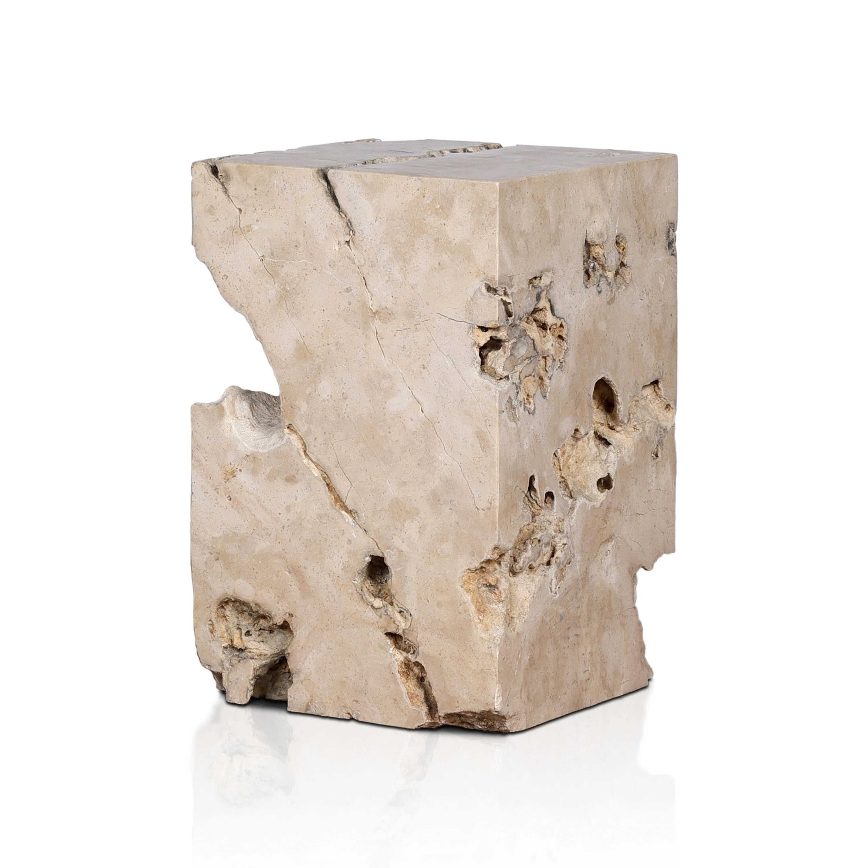 Four Hands Faydon End Table - Romano Fosse Travertine & Reviews | Perigold | Perigold