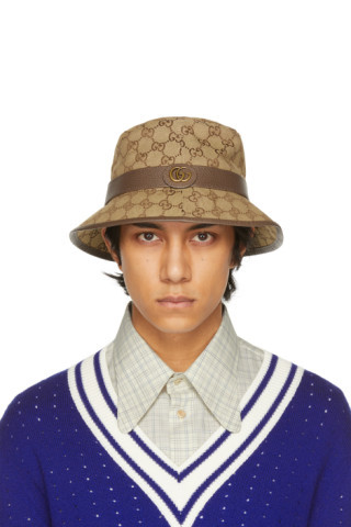 Gucci - Beige & Brown Canvas GG Fedora | SSENSE