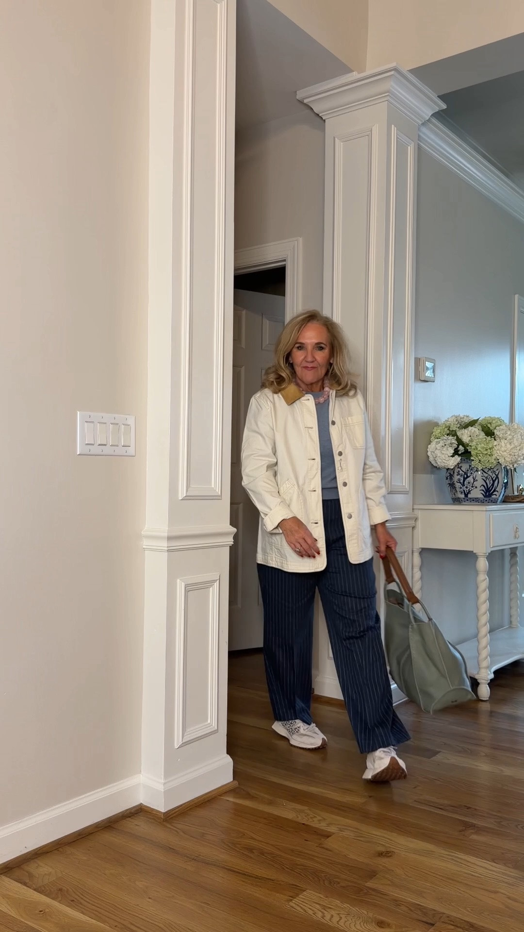 These are the pinstriped suit pants but can totally read casual 
Run big I’m in a 6 petite 
Barn jacket lightweight medium 
Cashmere sweater medium 

All outfits fall jackets, business casual

#LTKOver40 #LTKSaleAlert #LTKSeasonal

#LTKWorkwear