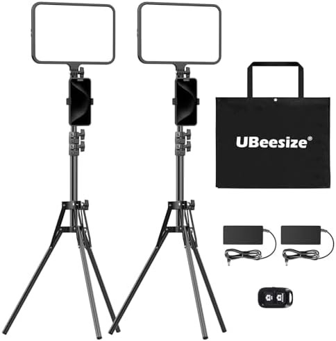 UBeesize 2 Pack LED Video Light Kit, Photography Lighting, 13" Studio Lights with 65" Tripod Stan... | Amazon (US)