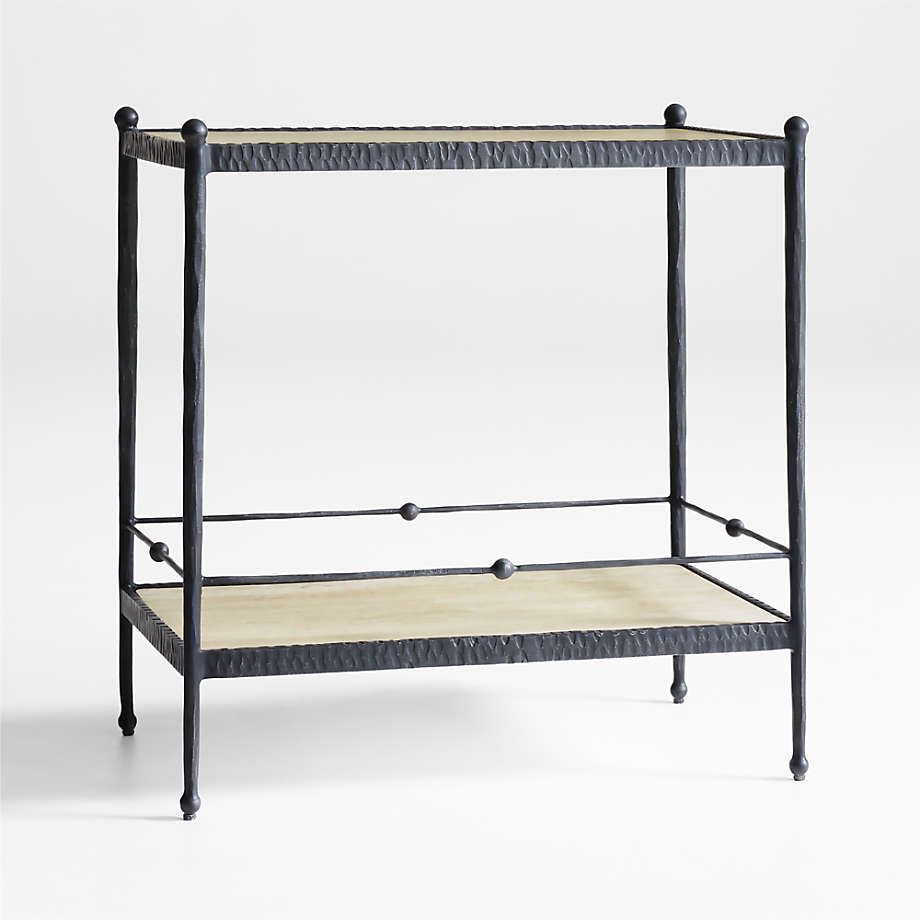 Rodin Black Metal Bar Console by Athena Calderone | Crate & Barrel | Crate & Barrel