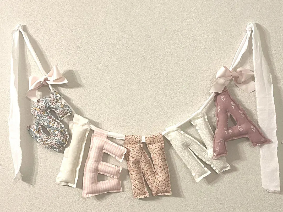 Handmade Fabric Banner | Custom Name Banner + Happy Birthday Banner | Special Occasion Banner | H... | Etsy (US)