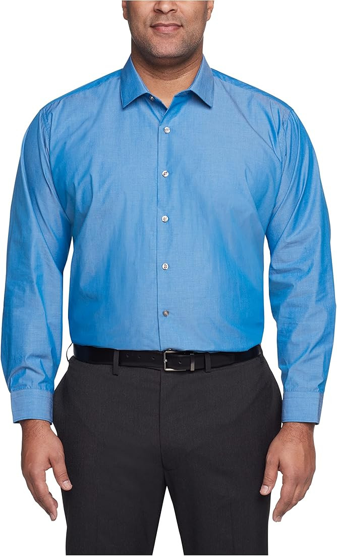 Kenneth Cole Men's Big & Tall Dress Shirt Big and Tall Solid | Amazon (US)
