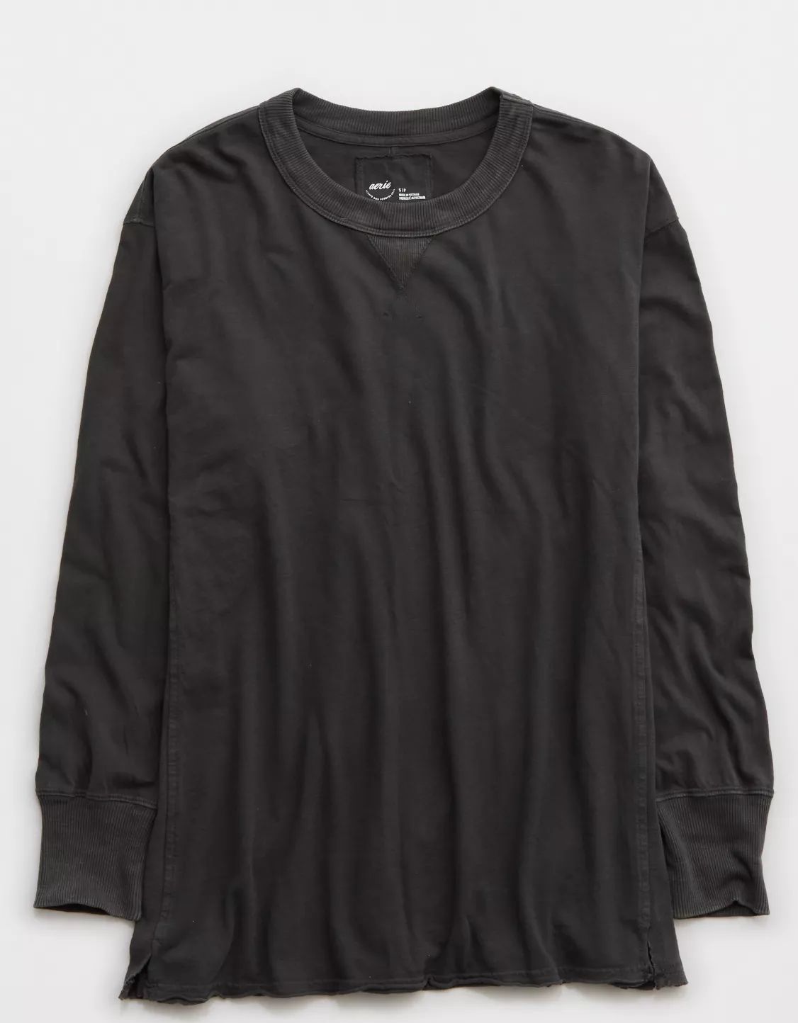 Aerie Cozy Long Sleeve Oversized Boyfriend T-Shirt | American Eagle Outfitters (US & CA)