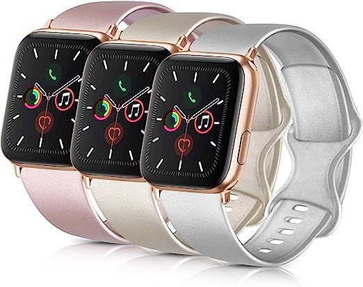 Pack 3 Compatible with Apple iWatch Bands 44mm Series 4, Soft Band Compatible iWatch Series 4, Se... | Amazon (US)