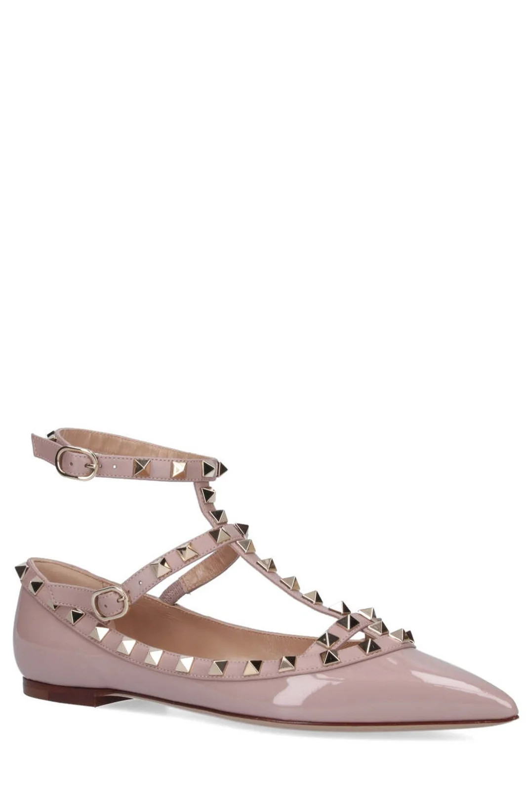 Valentino Garavani Rockstud Pointed Toe Ballerina Shoes | Cettire Global