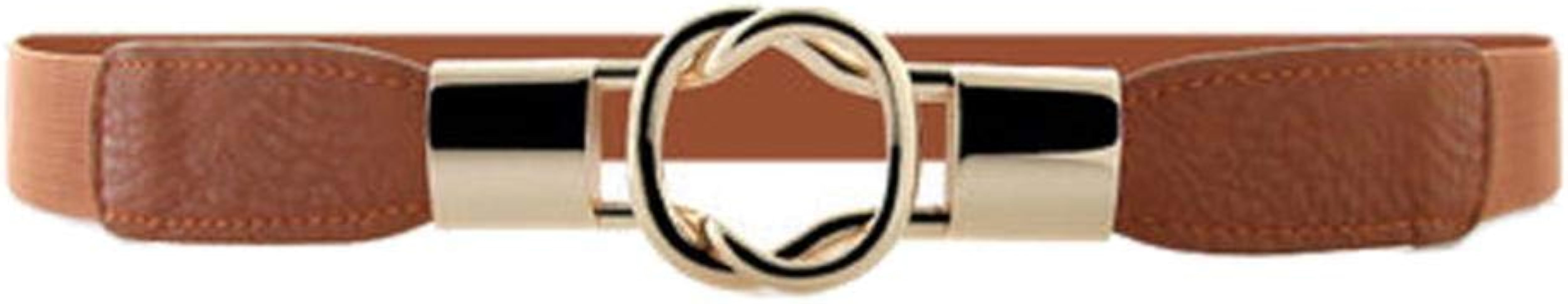 VOCHIC Womens Skinny Dress Belt for Ladies Fashion Elastic Waist Band Belts Gold Buckle | Amazon (US)