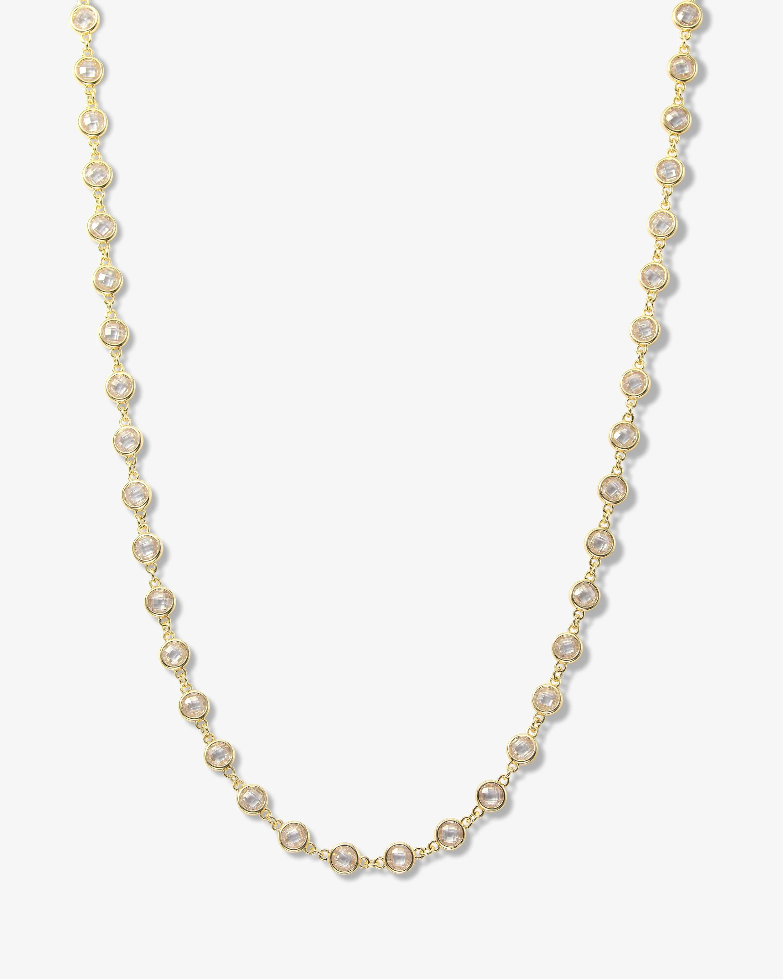 "She's So Fire" Necklace 18" - Gold|White Diamondettes | Melinda Maria