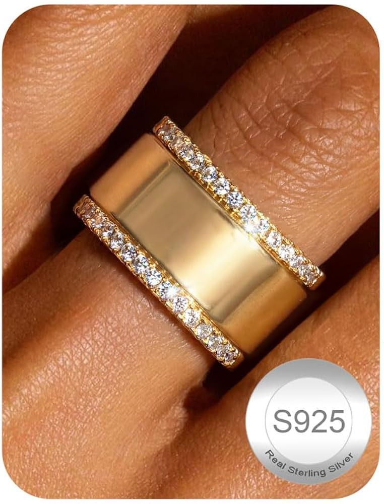 2Pcs Moissanite Rings for Women : 18K White Gold Plated 925 Sterling Silver Engagement Ring Etern... | Amazon (US)