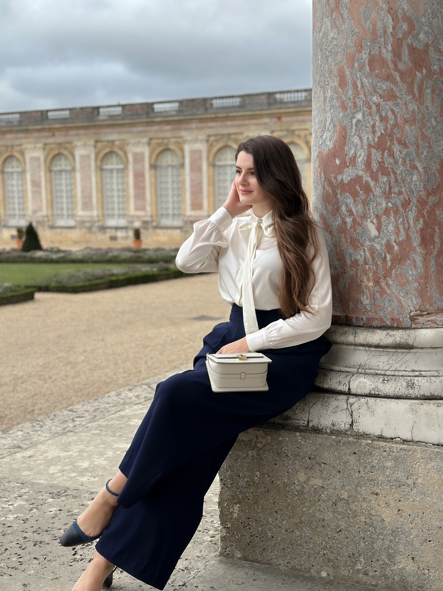 Elegance in Versailles: blouse, pants, heels, and an elegant Polène bag.✨

#LTKSeasonal #LTKstyletip #LTKHoliday