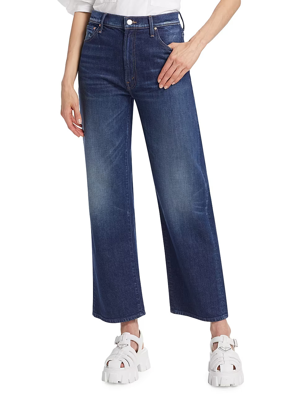 The Dodger Flood Mid-Rise Stretch Wide-Leg Jeans | Saks Fifth Avenue