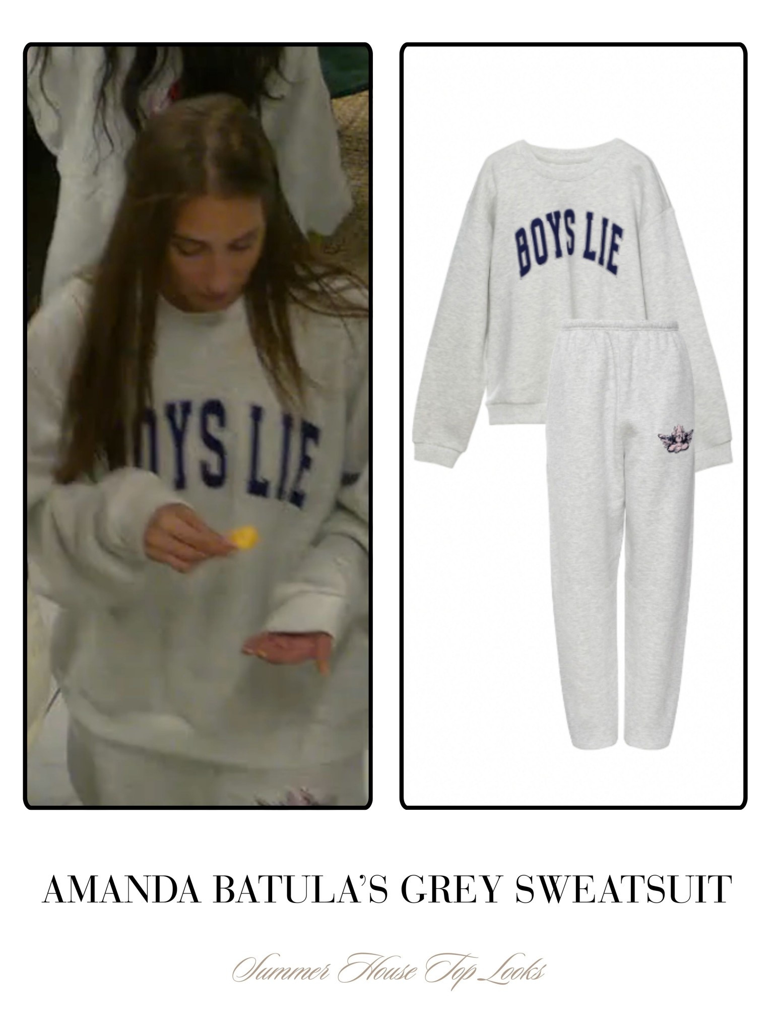 Amanda Batula’s Boys Lie Grey Sweatsuit 