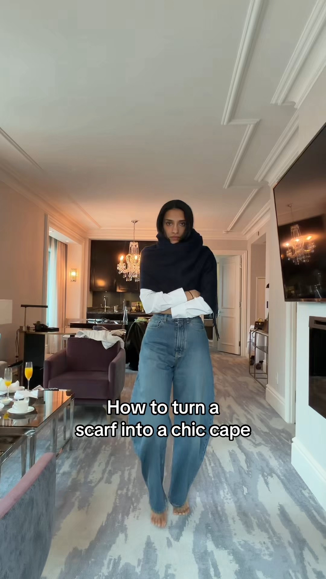 How do you turn a scarf into a cape?  

#LTKgrwm #LTKootd #LTKNYFW