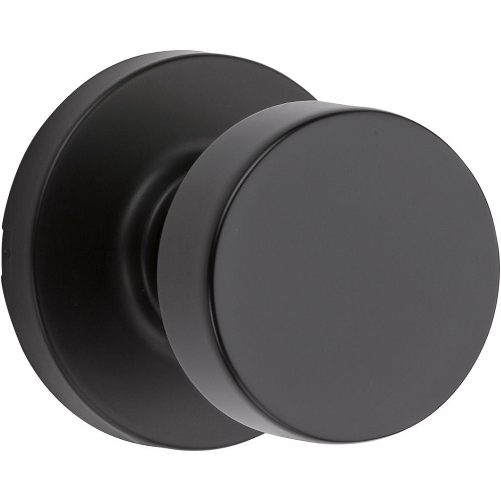 Pismo Round Iron Black Hall/Closet Door Knob Featuring Microban Antimicrobial Technology | The Home Depot