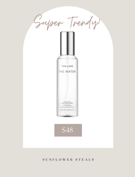 Super trendy must try Tan-Luxe water tan! It’s clear so you don’t have to worry about it getting on your clothes or sheets! Super handy and smells amazing! Perfect for achieving that natural summer glow mess free!

#LTKFindsUnder50 #LTKU #LTKBeauty