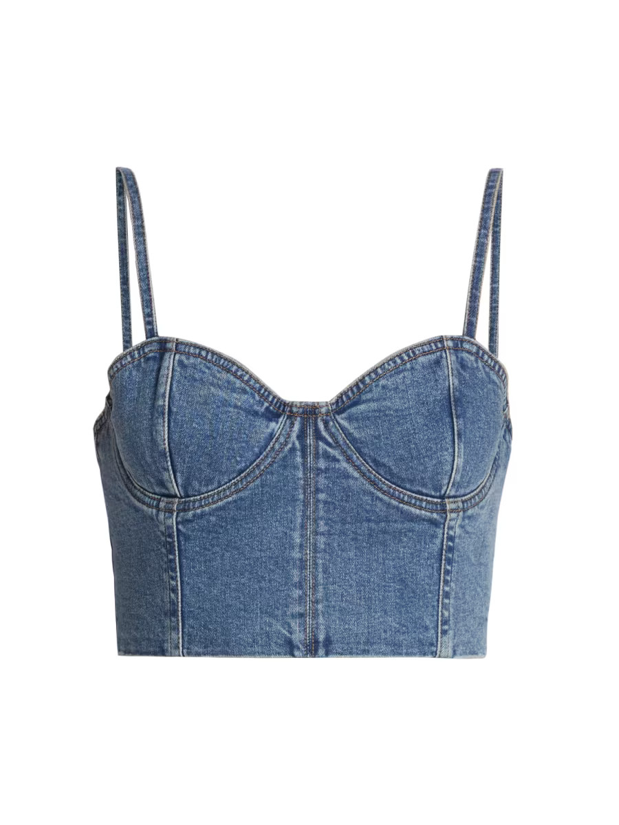 Natacha Denim Crop Bustier | Saks Fifth Avenue