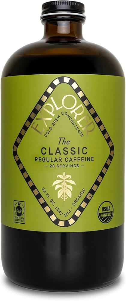 Explorer Cold Brew Organic Liquid Coffee Concentrate, Classic Regular Caffeine, Drink Iced or Hot... | Amazon (US)