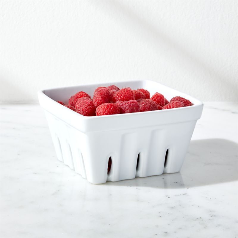 Berry Box White Colander + Reviews | Crate and Barrel | Crate & Barrel
