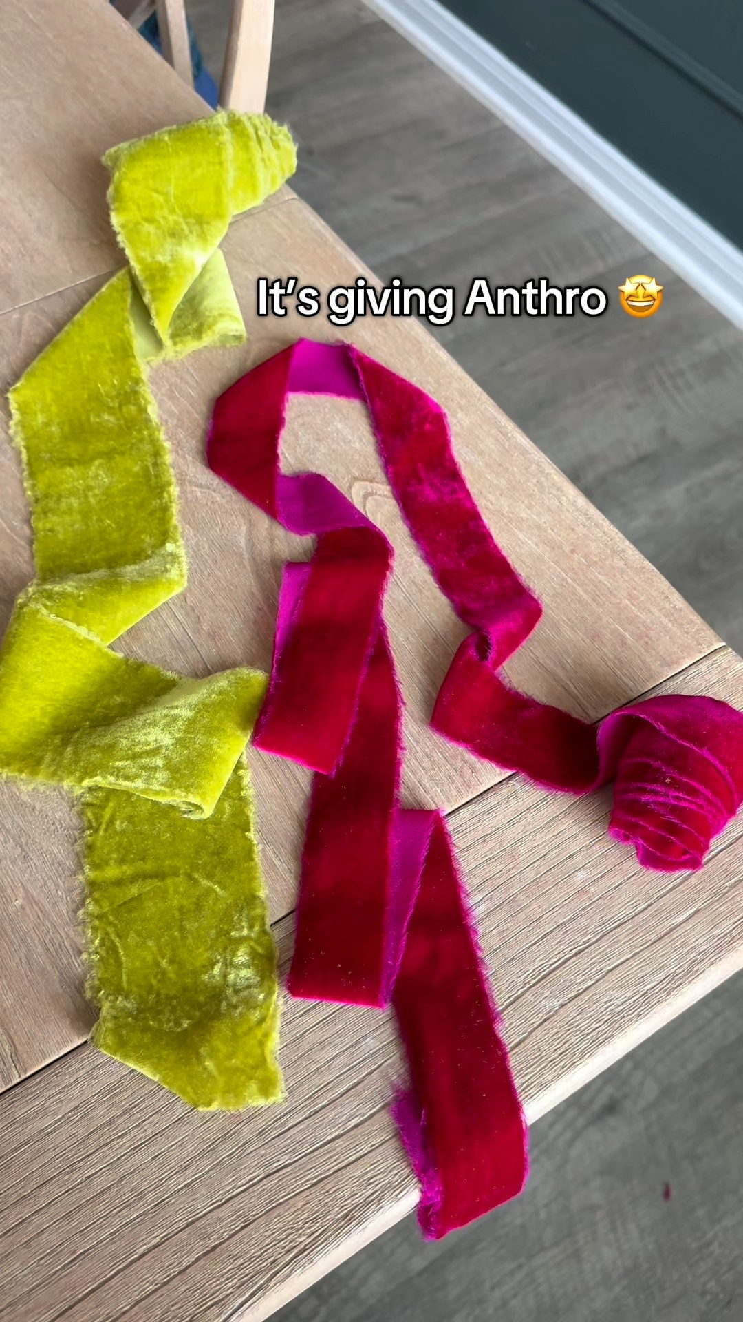 Velvet ribbon | colorful Christmas | pink ribbon | vintage Christmas 